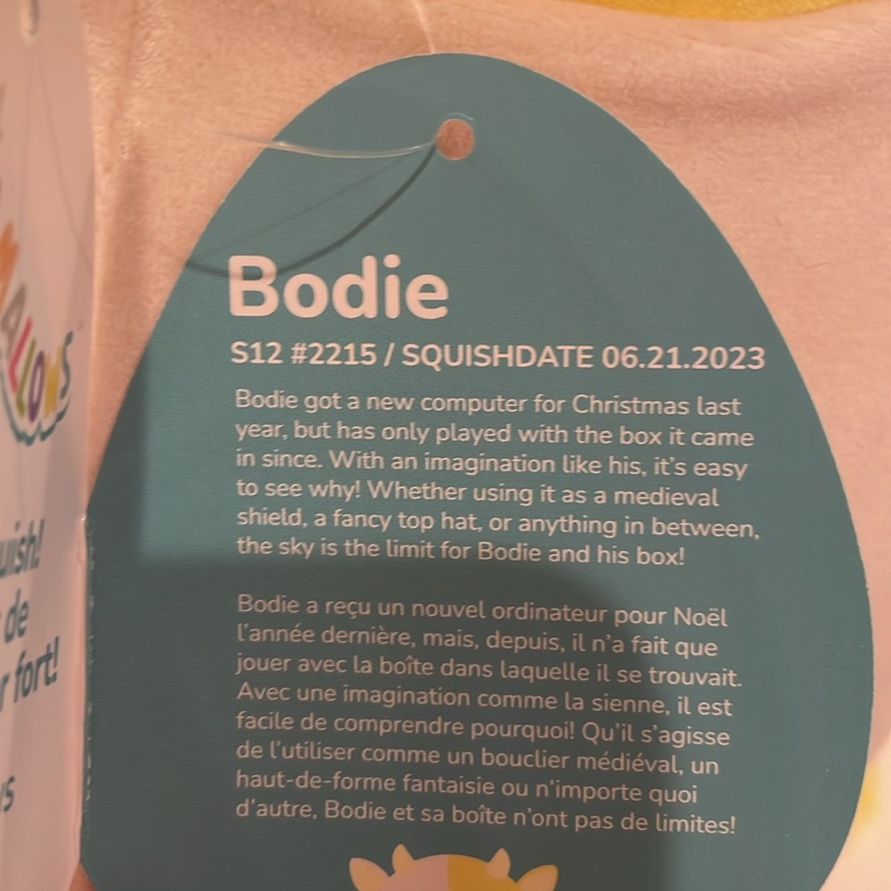NWT 12” Bodie the Yellow Cow Squishmallow - Picture 5 of 5